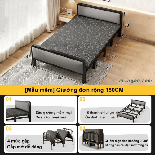 Giuong Gap Gon Khung Thep Cao Cap Gap 𝑯𝑬𝑰𝑵𝑶 Giường Gấp Gọn Khung Thép Cao Cấp Gấp 𝑯𝑬𝑰𝑵𝑶