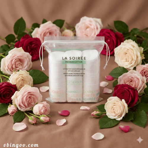 Goi 225 mieng bong tay trang La Soiree tron Gói 225 miếng bông tẩy trang La Soirée tròn