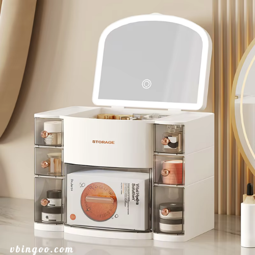 Hộp Đựng Mỹ Phẩm Chống Bụi Có Ngăn Kéo