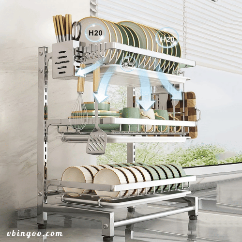 Ke Bat Dia INOX 2 3 Tang Kệ Bát Đĩa INOX 2 3 Tầng