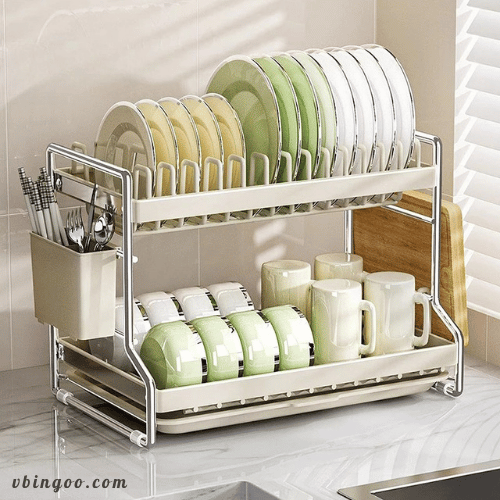 Ke De Bat Dia 2 Tang Thong Minh iSPECLE Kệ Để Bát Đĩa 2 Tầng Thông Minh iSPECLE