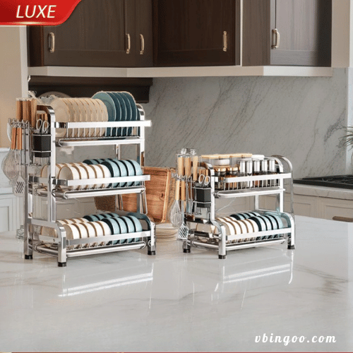 Ke De Chen Bat Dia inox LUXE Kệ Để Chén Bát Đĩa inox LUXE