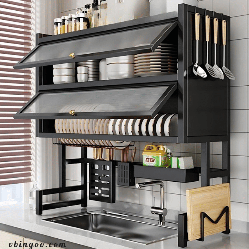 Ke dung chen bat co nap day Homeus Kệ đựng chén bát có nắp đậy Homeus