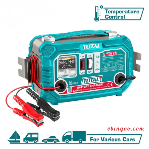 Máy sạc bình ắc quy xe máy, ô tô TOTAL TBC1501