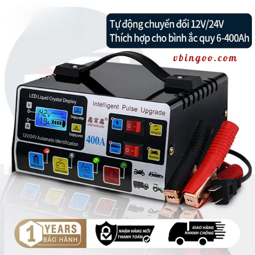 Sạc bình ắc quy ô tô xe máy thông minh