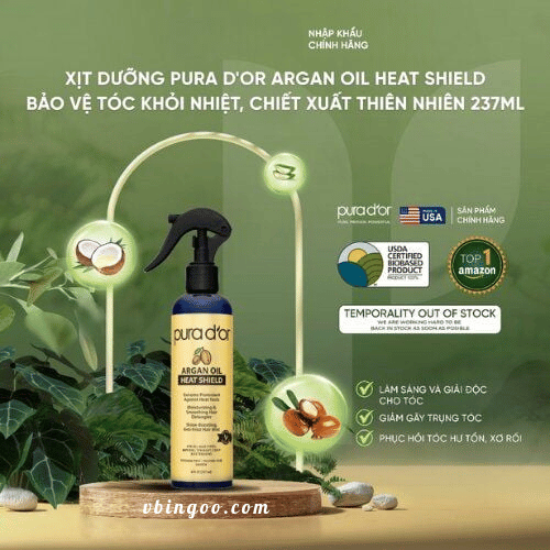 Xịt Bảo Vệ Tóc Pura D’or Argan Oil Heat Shield 236ml