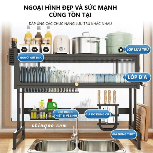 ke de chen bat co nap day MIki kệ để chén bát có nắp đậy MIki