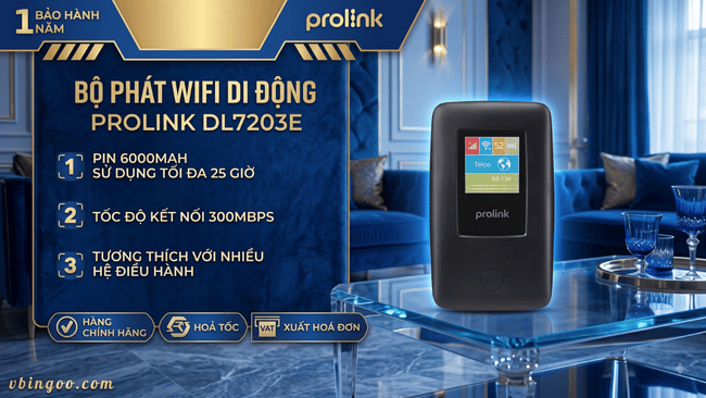 Bo phat Wifi di dong Prolink DL7203E Bộ phát Wifi di động Prolink DL7203E