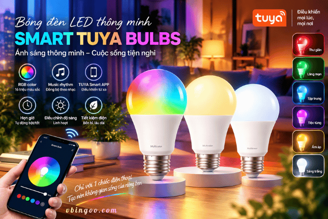 Bong Den Thong Minh RGB Tuya Bóng Đèn Thông Minh RGB Tuya