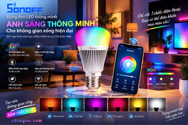 Bong Den Thong Minh Sonoff KTS B1 Bóng Đèn Thông Minh Sonoff KTS-B1