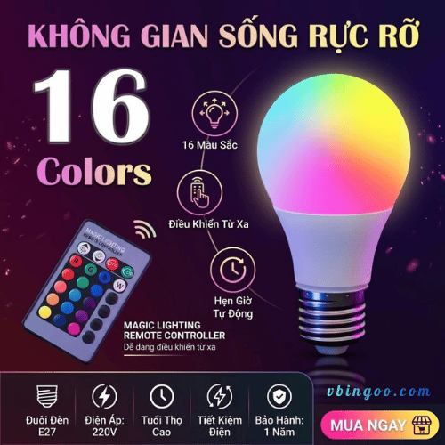 Bong Den thong minh RGB WiFi OSIDEN Bóng Đèn thông minh RGB WiFi OSIDEN