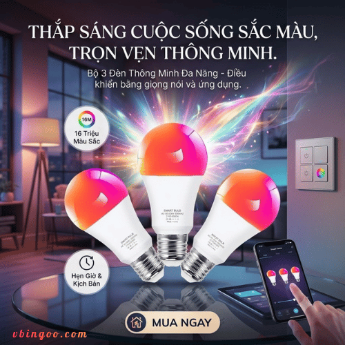 Bong den thong minh Wifi Tuya 15W Model 2026 Bóng đèn thông minh Wifi Tuya 15W (Model 2026)