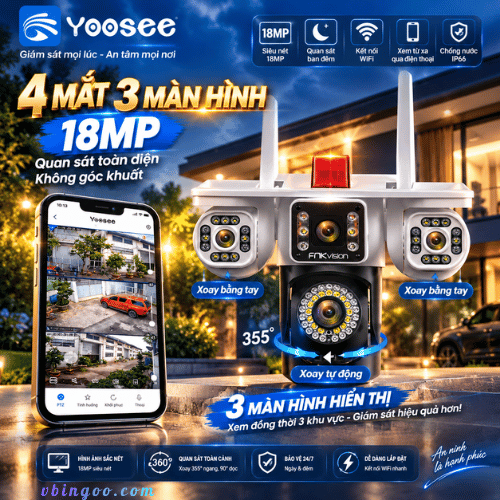 Camera Wifi ngoài trời Không Dây Fnkvision D40E 18M