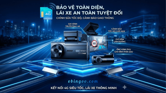 Camera hanh trinh o to Vietmap Speedmap M2 Camera hành trình ô tô Vietmap Speedmap M2