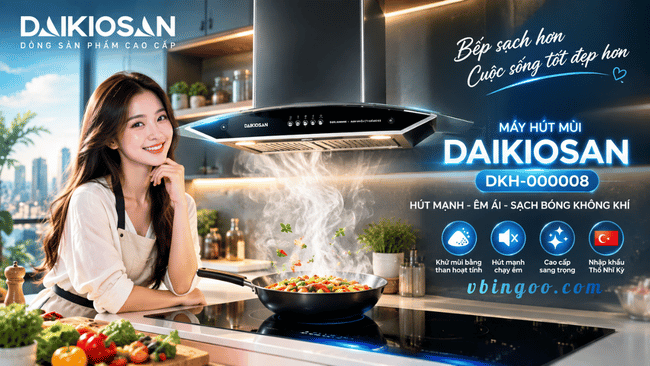 May Hut Mui Nha Bep Daikiosan DKH000008 Máy Hút Mùi Nhà Bếp Daikiosan DKH000008