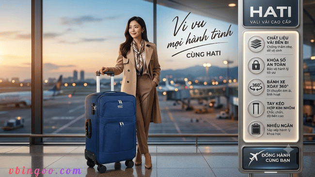 Vali Du Lich Vai HATI VAI401 Vali Du Lịch Vải HATI VAI401