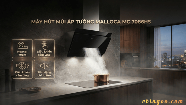 may hut mui nha bep Ap Tuong Malloca MC 7086HS máy hút mùi nhà bếp Áp Tường Malloca MC 7086HS